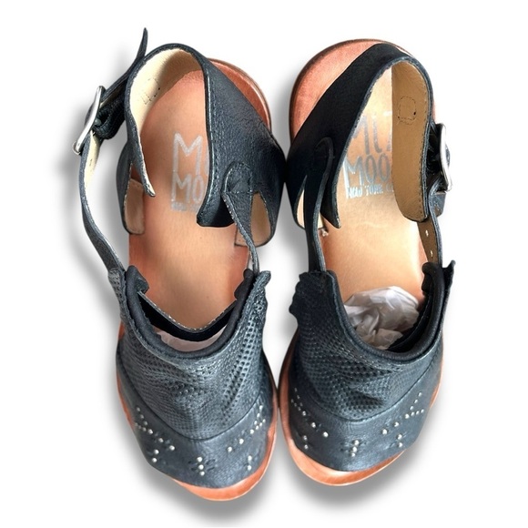 Mix Mooz Fifi Black Leather Hook & Loop Strap Sandals Womens Sz 11 NWOB - Picture 10 of 13